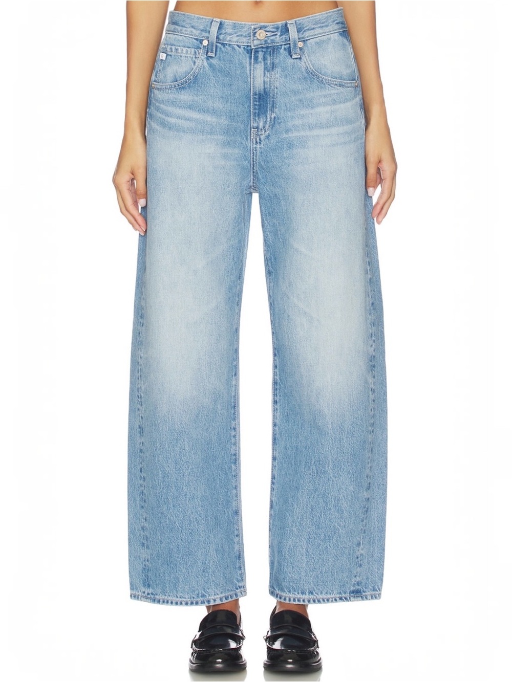 AG Adriano Goldschmied Hattie High Rise Barrel Jeans Size 27 Light Wash